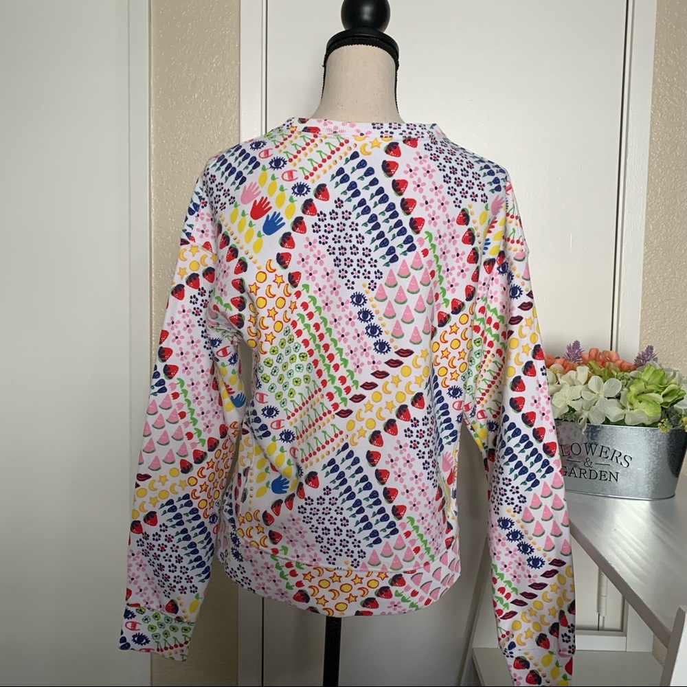 Champion x Susan Alexandra Multicolor Crewneck Sweatshirt - Pink, Yellow, Green - Picture 6 of 12